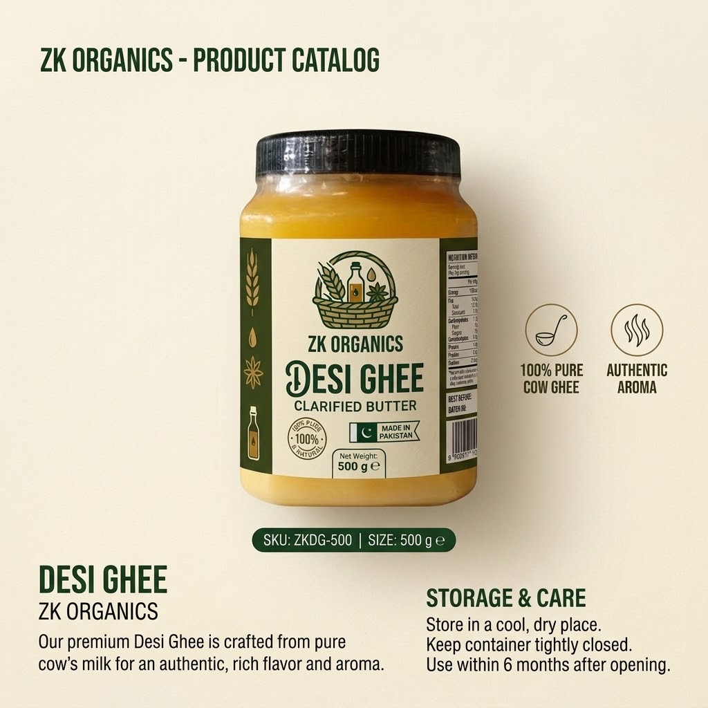 ZK Organics Pure Cow Desi Ghee - 500g